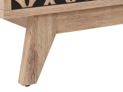 Movel De Tv Com 2 Portas E 2 Prateleiras Em Madeira Clara Prescot