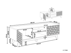 Movel De Tv Com 2 Portas E 2 Prateleiras Em Madeira Clara Prescot