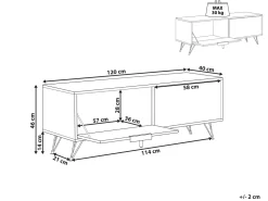 Movel De Tv Com 2 Portas Em Efeito De Betao Cinzento Halston