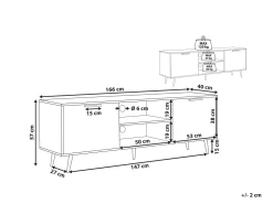 Movel De Tv Com 2 Portas E 2 Prateleiras Preto Indio