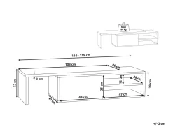 Movel De Tv Com 1 Portas Em Branco E Cor De Madeira Escura Yonkers