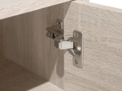 Movel De Tv Com 2 Portas E 4 Prateleiras Em Madeira Clara E Cinzenta Alloa