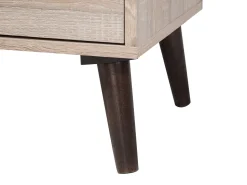 Movel De Tv Com 2 Portas E 4 Prateleiras Em Madeira Clara E Cinzenta Alloa