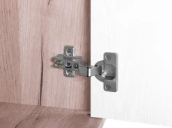 Movel De Tv Com 2 Portas E 2 Prateleiras Em Madeira Clara E Branco Lincoln