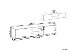 Movel De Tv Com 2 Portas E 2 Prateleiras Em Madeira Clara E Branco Lincoln