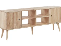 Movel De Tv Com 2 Portas E 4 Prateleiras Em Madeira Clara Chandler