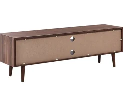 Movel De Tv Com 2 Portas E 2 Prateleiras Em Madeira Escura Franklin