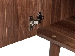 Movel De Tv Com 2 Portas E 2 Prateleiras Em Madeira Escura Franklin