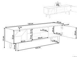 Movel De Tv Com 2 Portas E 2 Prateleiras Em Madeira Escura Franklin