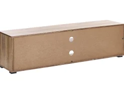 Movel De Tv Com 2 Portas E 2 Prateleiras Em Madeira Clara E Preto Sterling