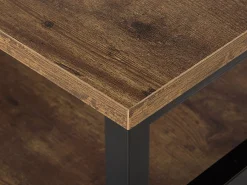 Movel De Tv Com 4 Prateleiras Em Madeira Escura E Preto Carlisle