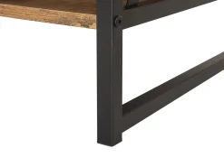 Movel De Tv Com 4 Prateleiras Em Madeira Escura E Preto Carlisle