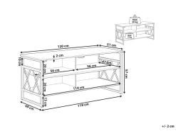 Movel De Tv Com 4 Prateleiras Em Madeira Escura E Preto Carlisle