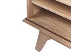 Movel De Tv Com 4 Prateleiras Em Cor De Madeira Clara E Branca Buffalo