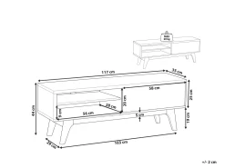 Movel De Tv Com 4 Prateleiras Em Cor De Madeira Clara E Branca Buffalo