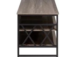 Movel De Tv Com 4 Prateleiras Em Madeira Taupe E Preto Carlisle