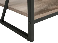 Movel De Tv Com 5 Prateleiras Em Madeira Escura E Preto Forres