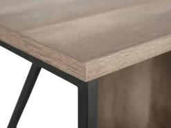 Movel De Tv Com 5 Prateleiras Em Madeira Escura E Preto Forres