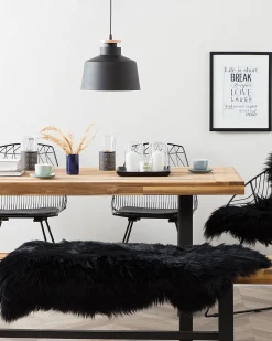 Pele Sintetica De Ovelha Preta Mungo