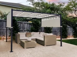 Pergula De Jardim Led Creme 310 X 310 Cm Parga