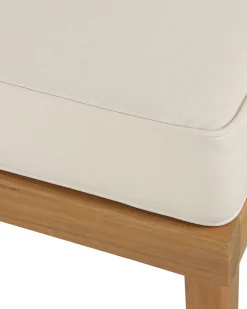 Poltrona De Jardim Com Repousa-Pes Em Madeira De Acacia Creme Baratti