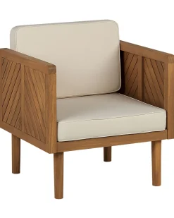 Poltrona De Jardim Em Madeira De Acacia Creme Baratti