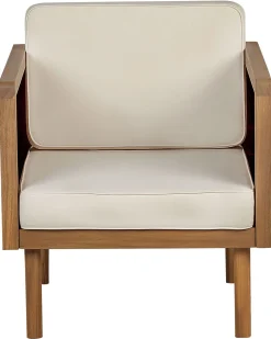 Poltrona De Jardim Em Madeira De Acacia Creme Baratti