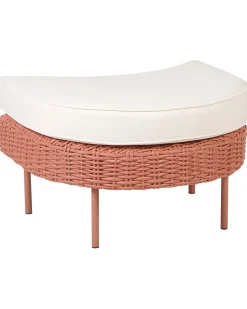 Poltrona De Jardim Em Rattan Com Repousa-Pes Rosa Arcille