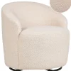 Poltrona Em Tecido Boucle Creme Davik