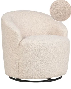 Poltrona Em Tecido Boucle Creme Davik