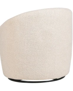 Poltrona Em Tecido Boucle Creme Davik