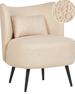 Poltrona Em Tecido Boucle Creme Otsby