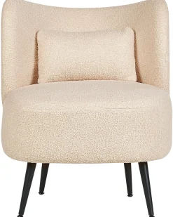 Poltrona Em Tecido Boucle Creme Otsby