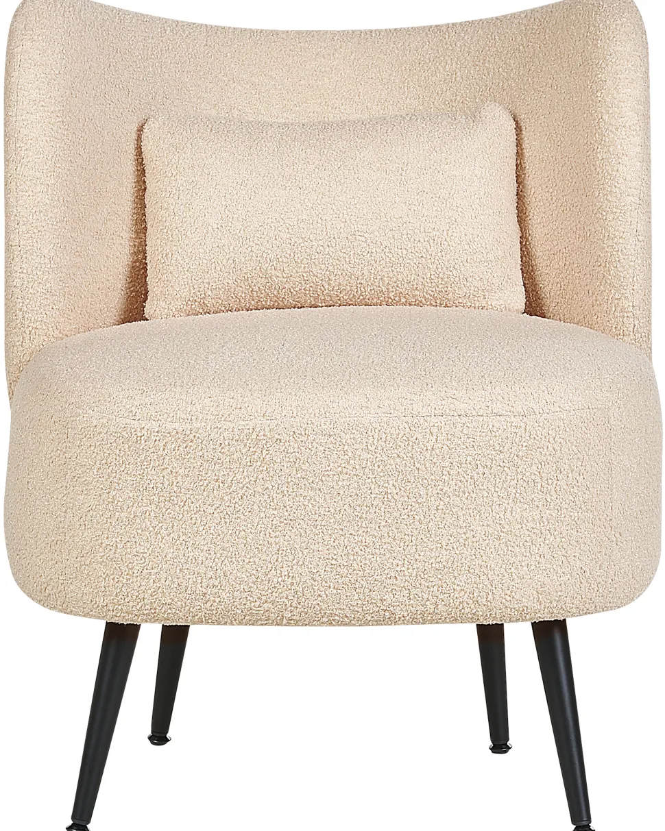 Poltrona Em Tecido Boucle Creme Otsby