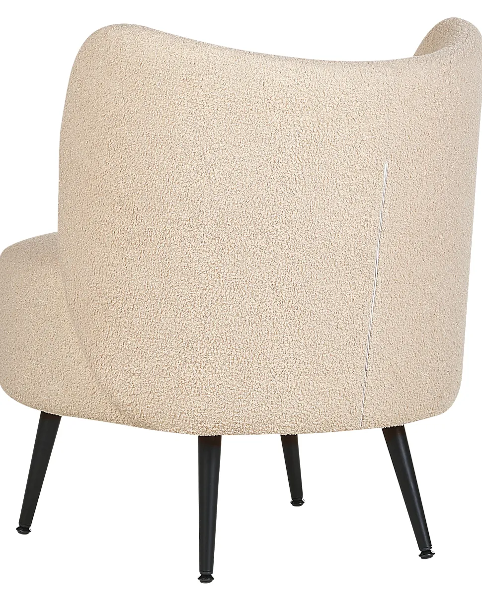 Poltrona Em Tecido Boucle Creme Otsby