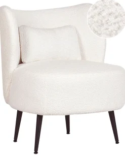 Poltrona Em Tecido Boucle Branco Otsby