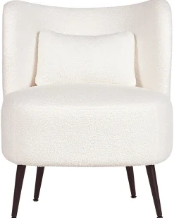 Poltrona Em Tecido Boucle Branco Otsby