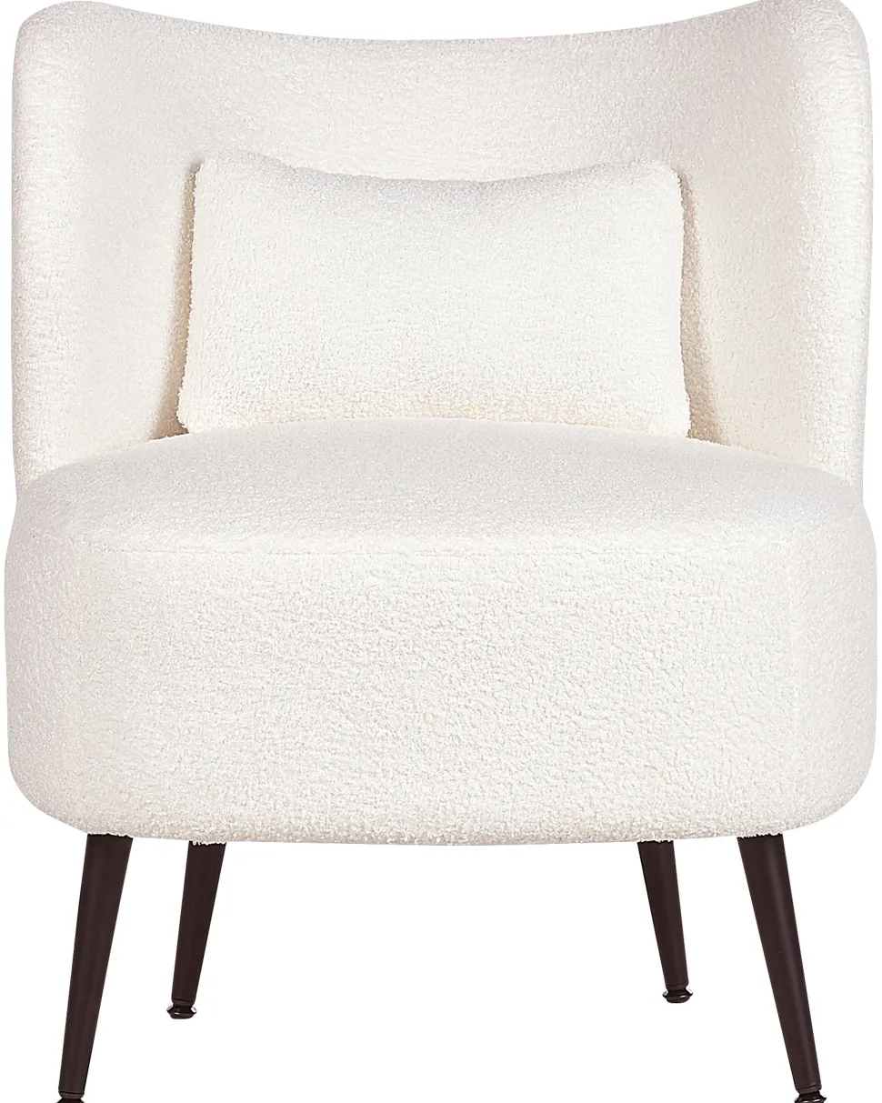 Poltrona Em Tecido Boucle Branco Otsby