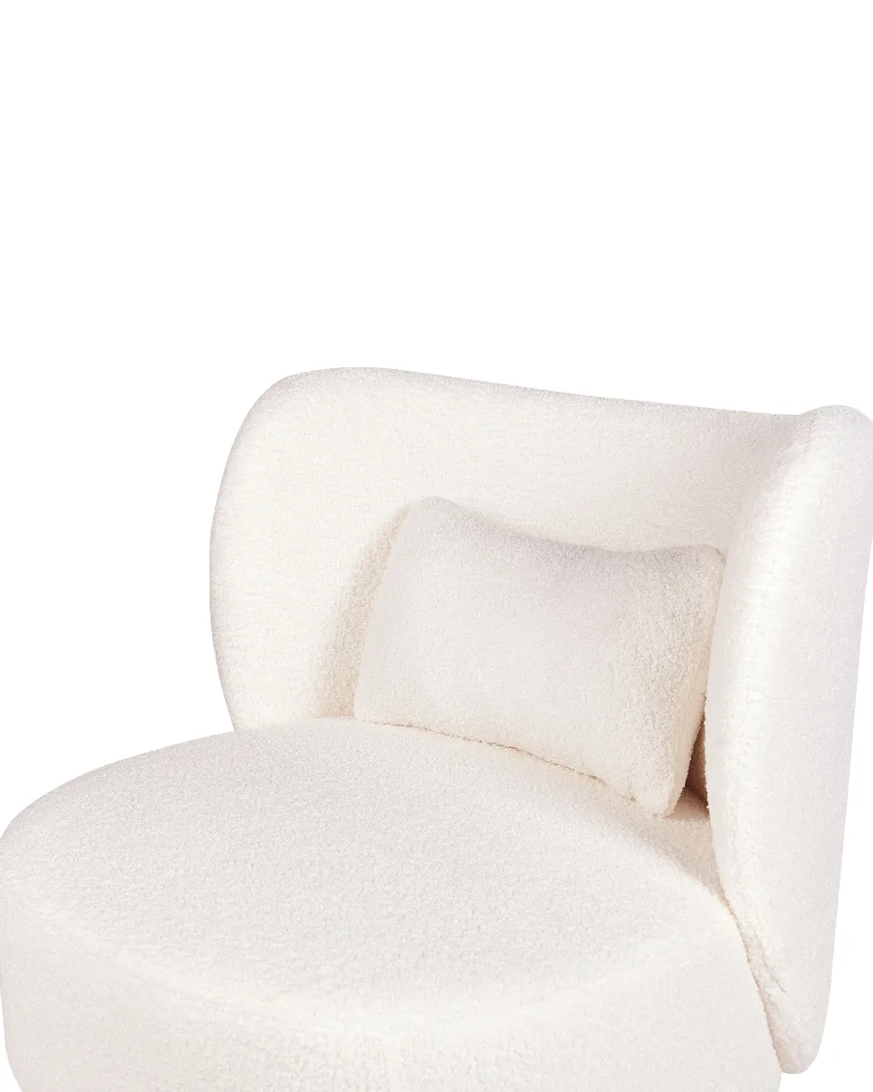 Poltrona Em Tecido Boucle Branco Otsby