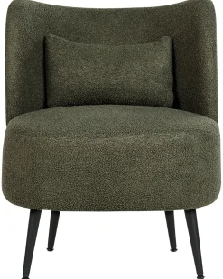 Poltrona Em Tecido Boucle Verde Escuro Otsby