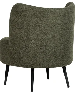 Poltrona Em Tecido Boucle Verde Escuro Otsby