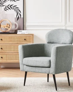 Poltrona Em Tecido Cinzento Soby