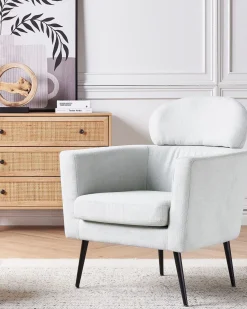 Poltrona Em Tecido Cinzento Claro Soby