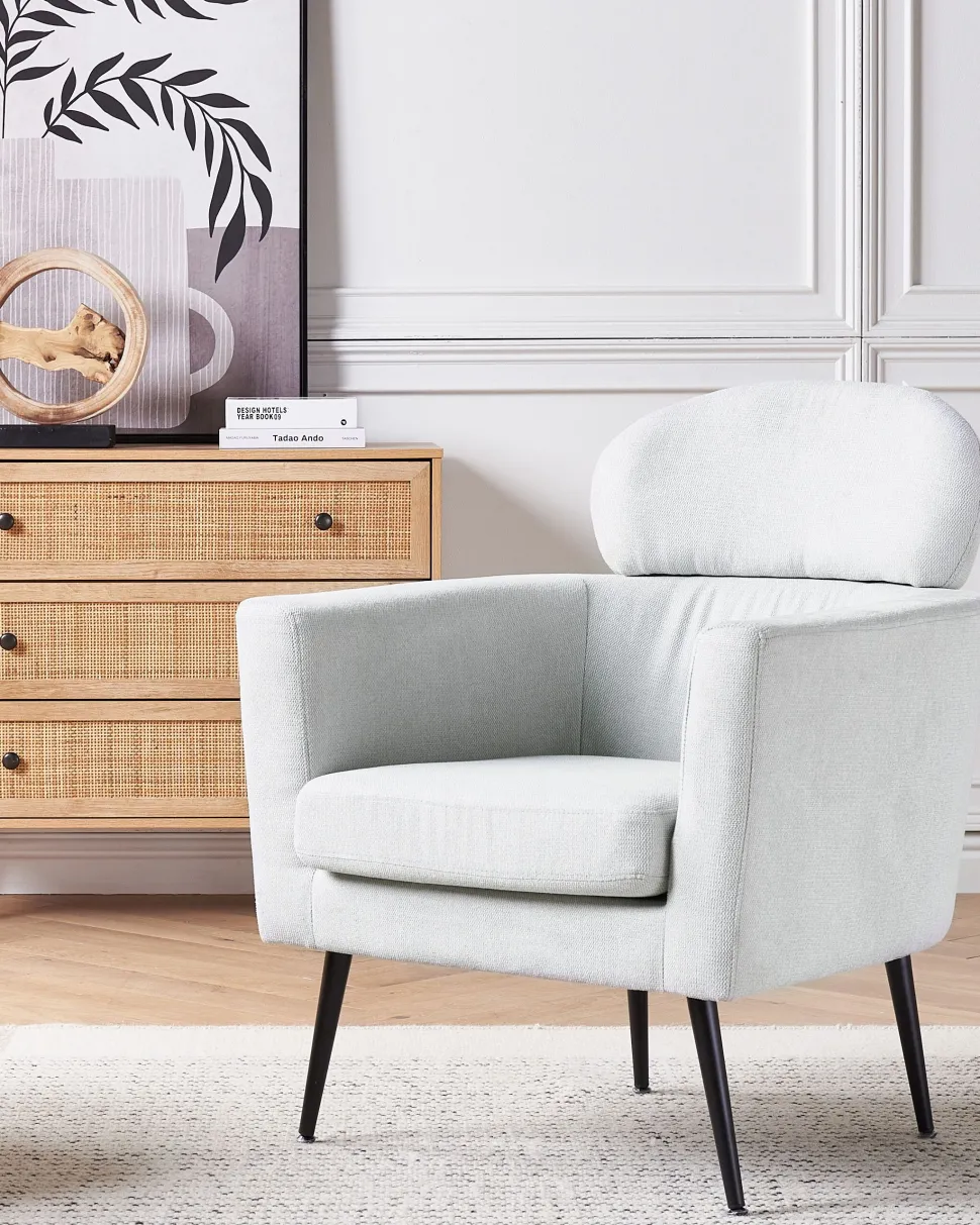 Poltrona Em Tecido Cinzento Claro Soby