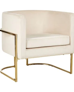 Poltrona Em Veludo Creme Sirkka