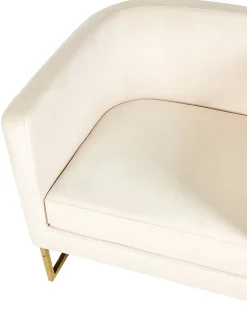 Poltrona Em Veludo Creme Sirkka