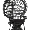 Poltrona Pavao De Rattan Preta Emmanuelle