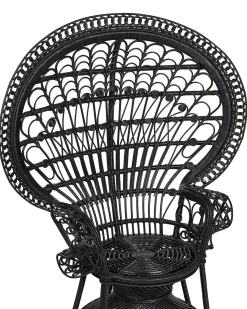 Poltrona Pavao De Rattan Preta Emmanuelle