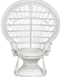 Poltrona Pavao De Rattan Branca Emmanuelle