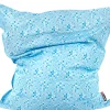 Pufe Almofada Com Padrao Bolas Azul E Branco 140 X 180 Cm Fuzzy